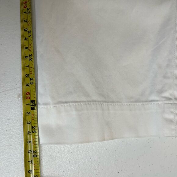 Banana Republic Stretch Washed Satin Crop Off White Cream Pants Women Size 10 - Picture 13 of 15